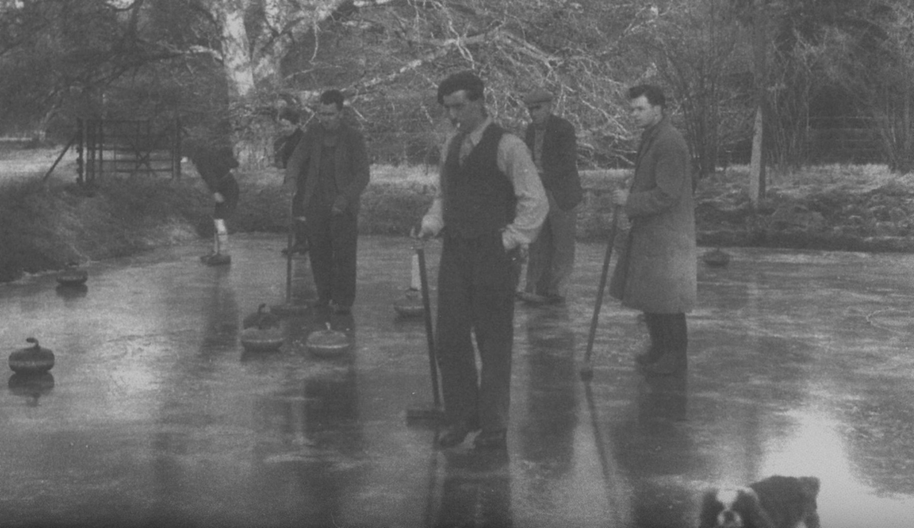 Curling on the curling pond at Ardkinglas